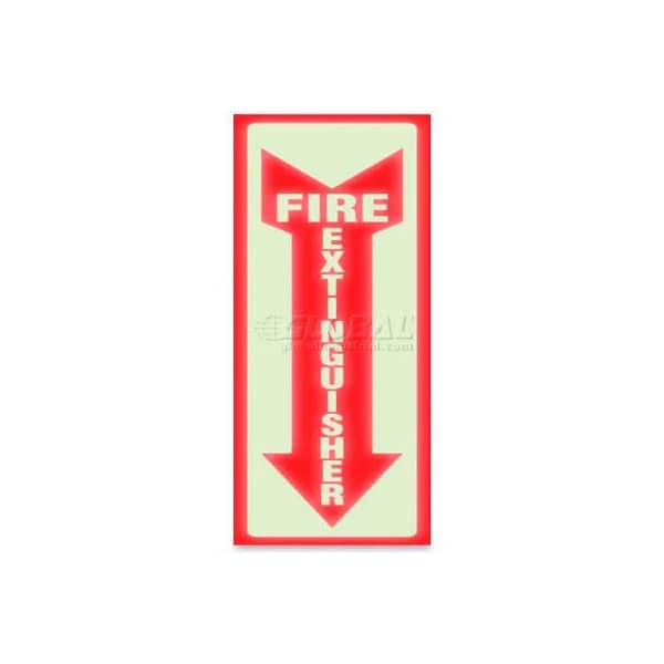U.S. Stamp & Sign Glow In The Dark inFire Extinguisherin Sign, 4in X 13in, Red/White 4793 - main